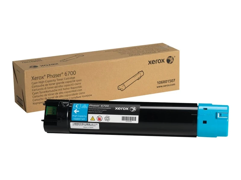 Xerox Genuine Phaser 6700 Cyan High Capacity Toner Cartridge (12,000 pages) - 106R01507