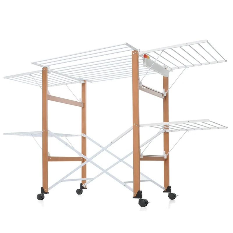 Foppapedretti Gulliver Falt drying rack, 105 x 80 x 174 cm, wood, walnut