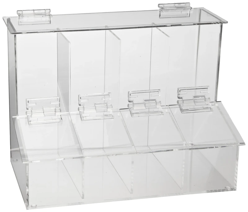 Heathrow Scientific HD23404 Workstation Dispensing 4-Place Compartment Bin, 287mm Length x 170mm Width x 217mm Depth
