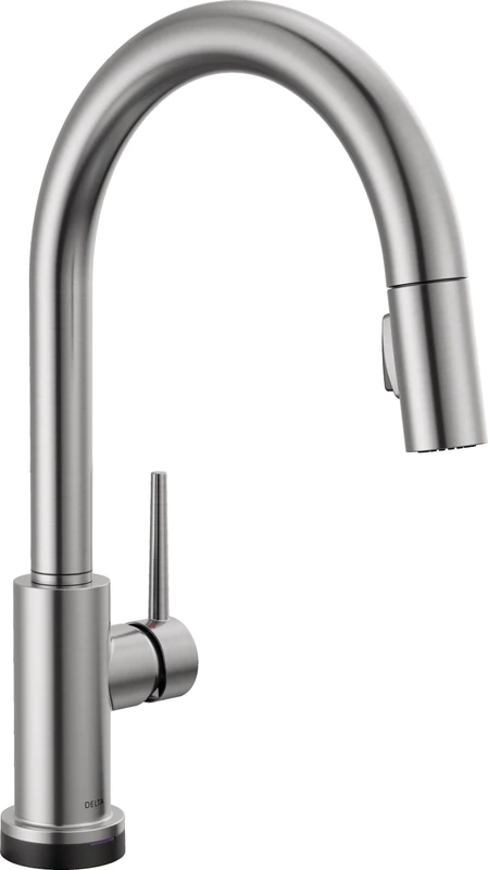 Delta Faucet Trinsic Single-Handle Touch Kitchen Sink Faucet with Pull Down Sprayer, Touch2O Technology and Magnetic Docking Spray Head, Arctic Stainless 9159T-AR-DST