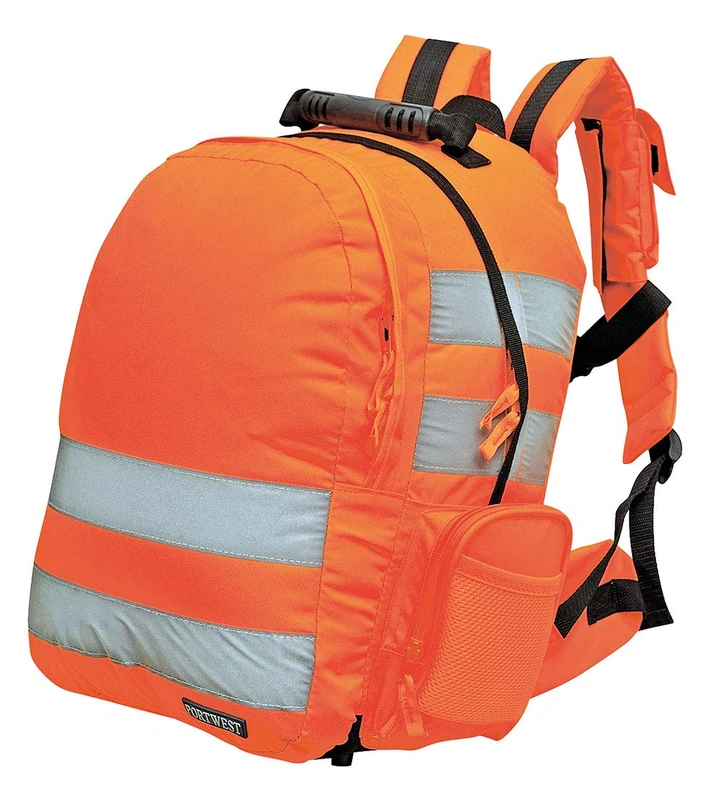 Portwest Quick Release Hi-Vis Rucksack, Size: One Size, Colour: Orange, B904ORR