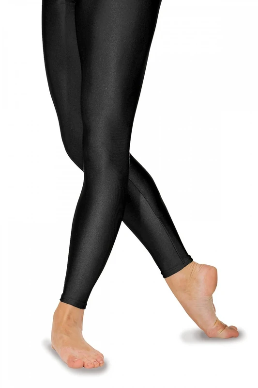 Roch Valley Footless Tights Leggings NylonLycra Black-Dance Gymnastics Freestyle (2 Age 9-10 (134-140cm))