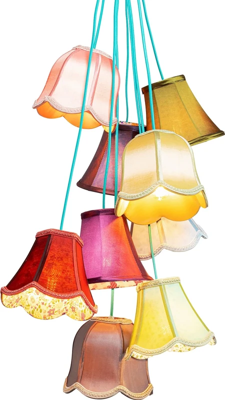Kare Design Pendant Lamp Saloon Flowers, multicoloured, 110x60x60cm, light bulb not included, 9 lampshades