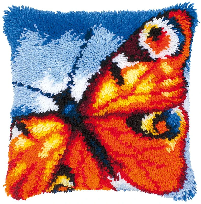 Vervaco Butterfly Latch Hook Cushion, Multi-Colour