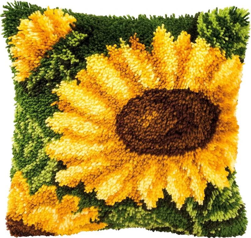 Vervaco Sunflowers Bold Latch Hook Cushion, Multi-Colour
