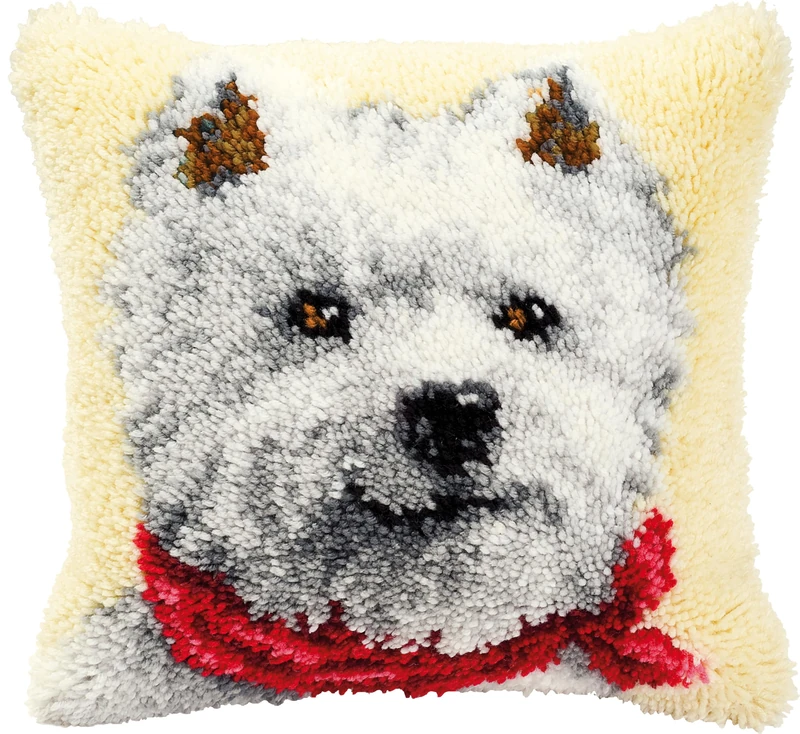 Vervaco West Highland Terrier Latch Hook Cushion, Multi-Colour