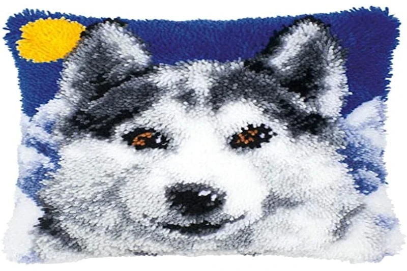 Vervaco Wolf Latch Hook Cushion, Multi-Colour