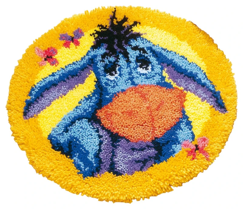 Vervaco Latch Hook Shaped Rug: Eeyore, Acrylic, Multi-Colour, 38 x 2 x 20 cm