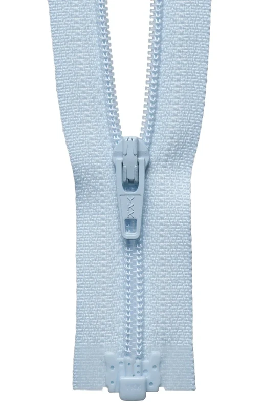 Light-Weight Open End Zip 30cm: Baby Blue