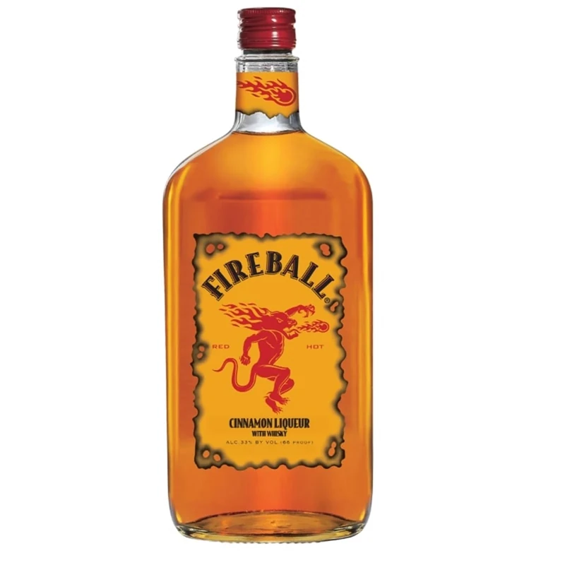 Fireball Cinnamon Whisky Liqueur, Canadian Whisky With Real Cinnamon, 33% ABV, Whisky 1l, America's #1 Shot Brand, Best Served Cold, Spicy Flavour, Ideal for Shots, Mixed Drinks and Cocktails