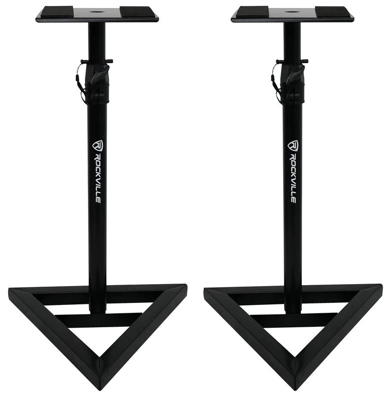 Rockville RVSM1 Pair of Near-Field Studio Monitor Stands w/Adjustable Height,Black