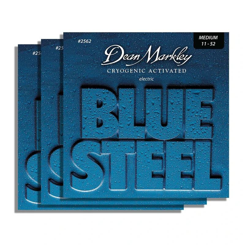 Dean Markley Blue Steel Electric Guitar Strings, Medium 11-52, Cryogenic Treated, 3 Pack