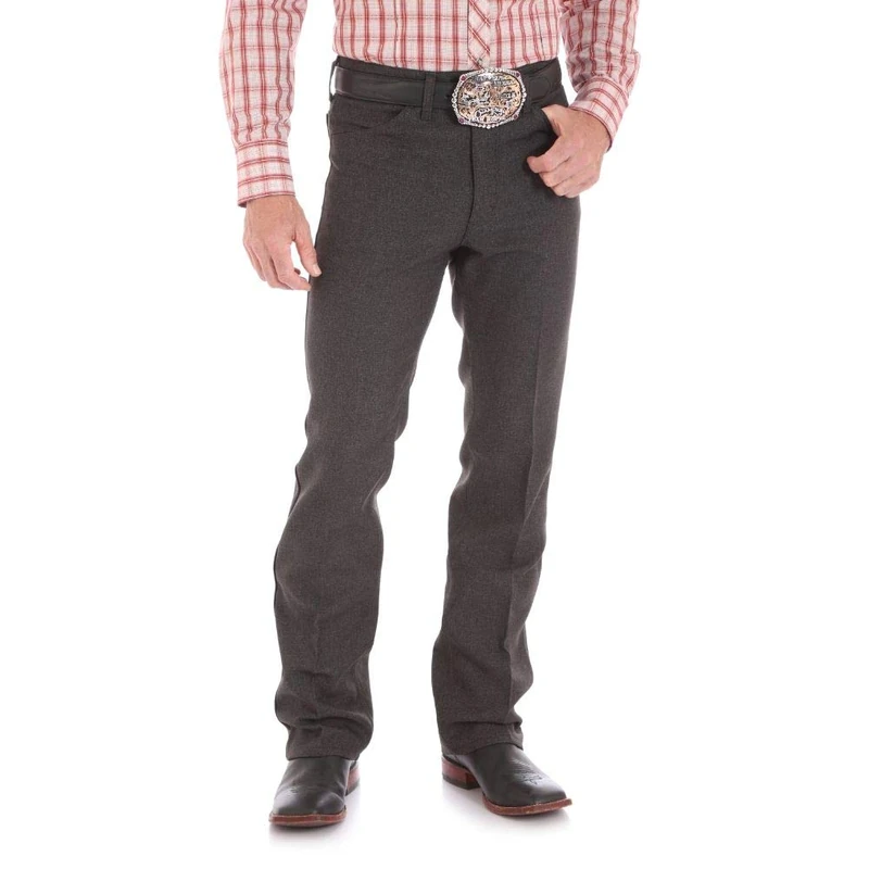 Wrangler Men's Wrancher Dress Jean, Heather Black, 32W x 29L