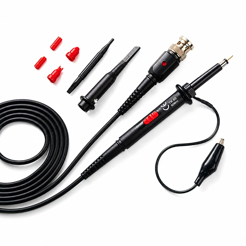 PeakTech BNC oscilloscope probe, 60 MHz, with accessories, 1:1-10:1, 1 piece, P TK-60