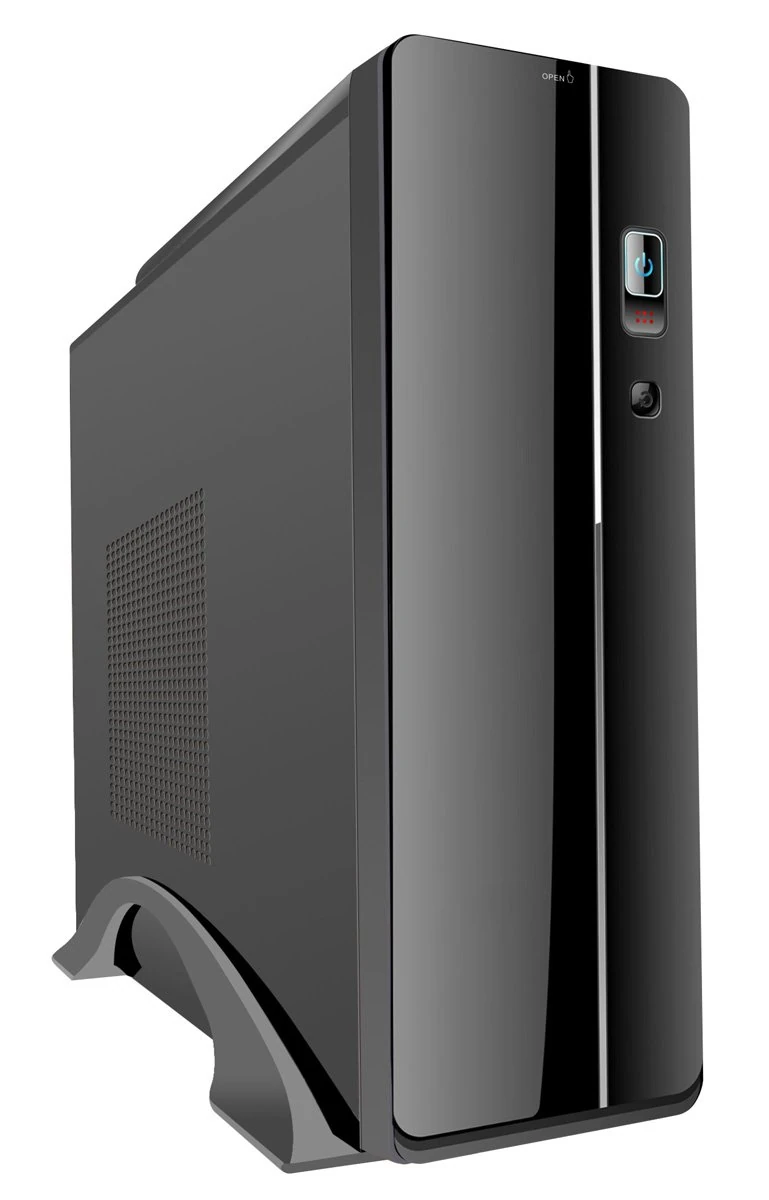 CiT Slim Micro ATX or Mini ITX Case with Built-in Card Reader and 300W PSU - Black