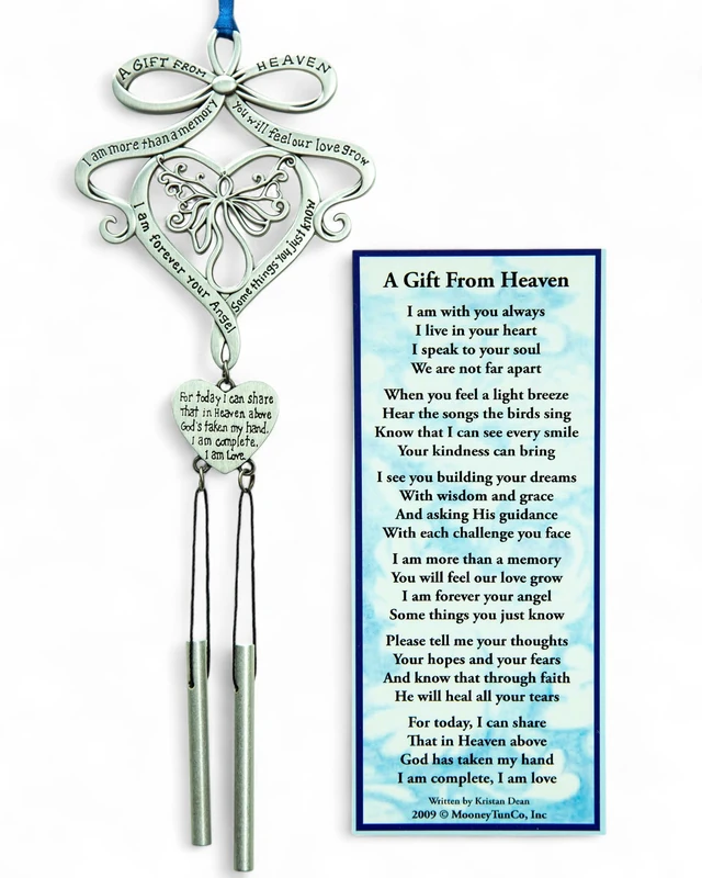 Merry Christmas From Heaven Pewter Memorial Wind Chime