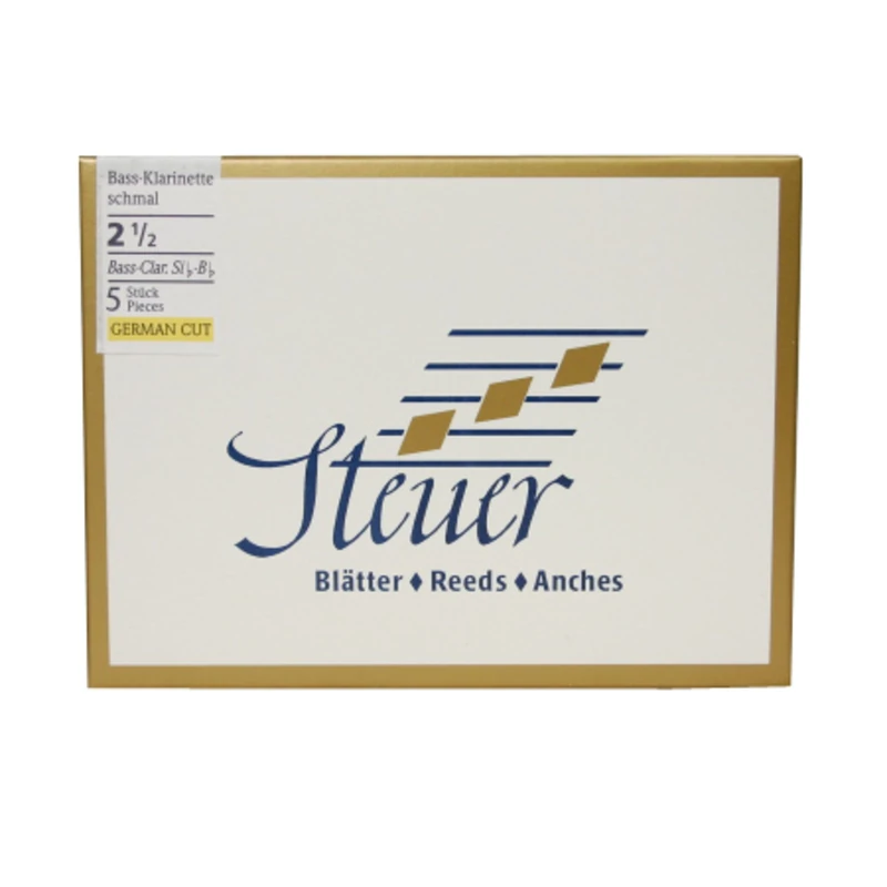 Steuer reed Bass Clarinet Solo White Line 2 German Cut Pack of 5
