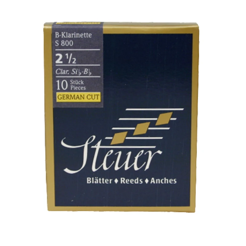 Steuer reed BB clarinet Blue Line S800 German cut pack of 10 size 2 1/2