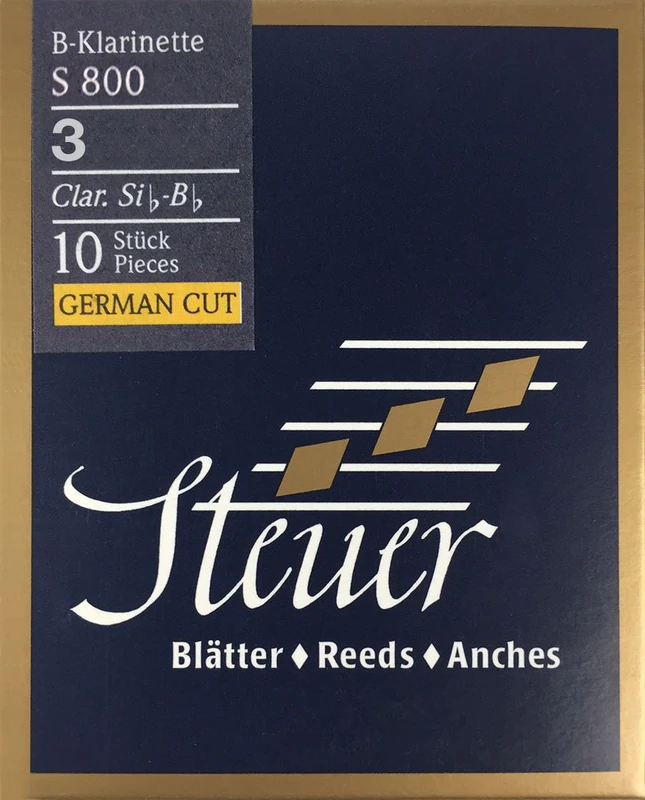 Steuer reed BB clarinet Blue Line S800 German cut pack of 10 size 3