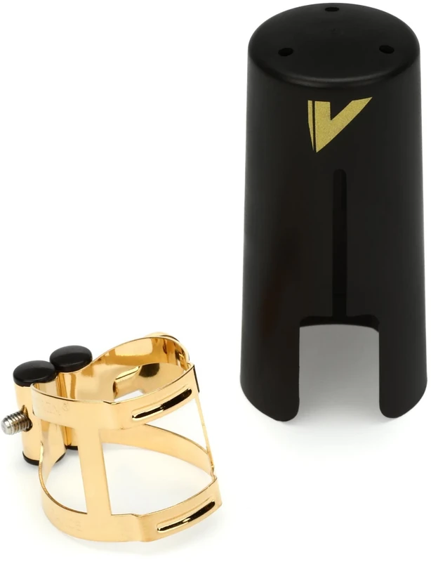 Vandoren LC56DP M/O Soprano Saxophone Ligature with Plastic Cap, Gold