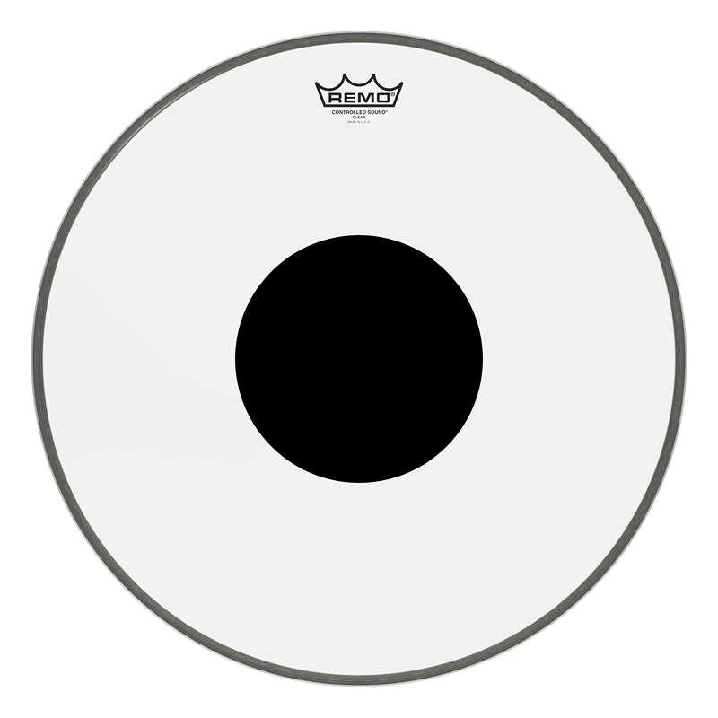 Remo Controlled Sound Clear DotTM drumhead controlled sound, transparent, black, Dot Bass 18"