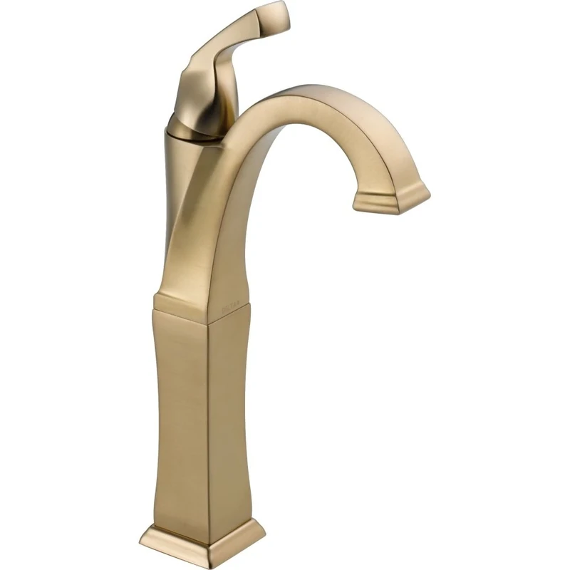 Delta Faucet 751-CZ-DST Less Pop-Up Dryden Single Handle Centerset Bathroom Faucet with Riser, Champagne Bronze