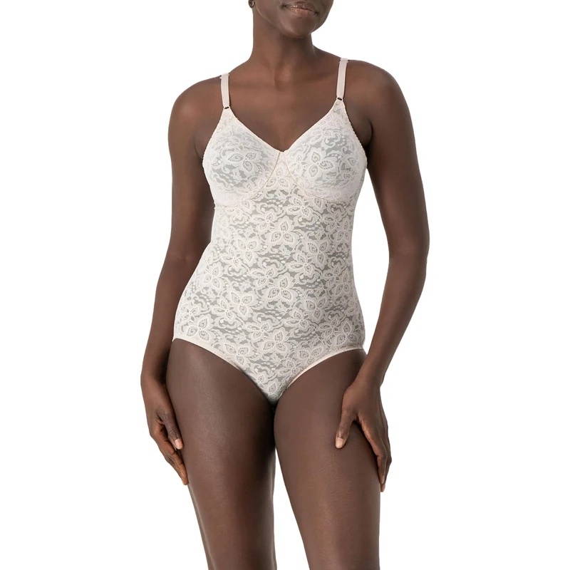 Bali Women's Shapewear Lace 'N Smooth Body Briefer, Rosewood, 38C