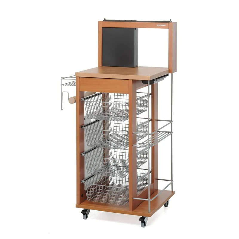 Foppapedretti IlCuciniere Kitchen Trolley, Solid Beech Wood, Walnut, H117 P46 L60 cm