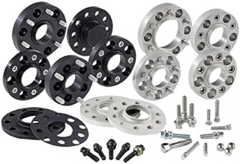 H&R DR-System Wheel spacer set 16mm per axle - Bolt pattern 5x100/112 - Hub 57,1mm - Bolt size M14x1,5 - compatible with Audi/Seat/Skoda/Volkswagen, Silver