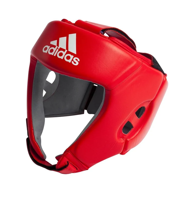 adidas World Boxing Licensed Head Guard - XL, Red - Adjustable Non-Slip Boxing Headguard, WOB Approved, Covers the Forehead, Ears, and Cheeks, Made of Durable Leather, with Air Cushion Foam Padding