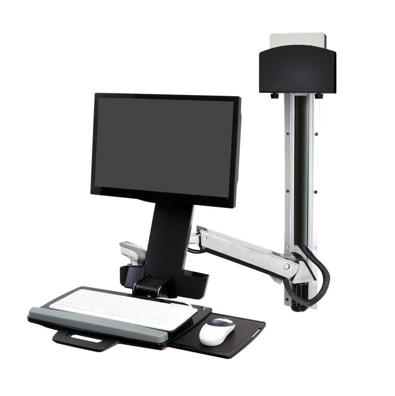 Ergotron 45-273-026 StyleView Sit-Stand Combo System with Small CPU Holder - Black
