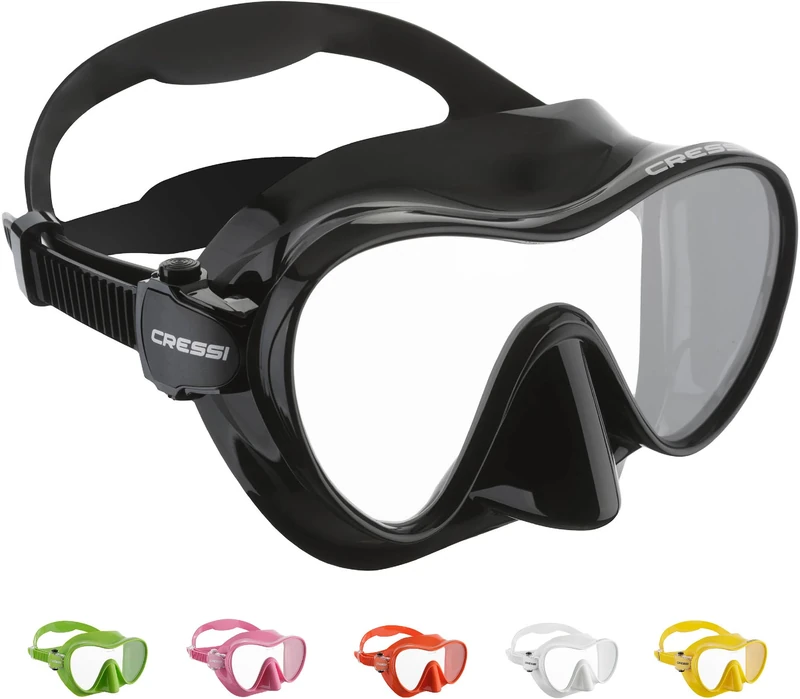 Cressi Frameless Scuba Dive Mask, All Black