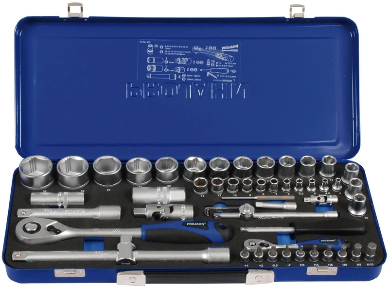 PROJAHN 4131 1/4 Plus 1/2-Inch Xi-On Socket Set - Blue (54-Piece)