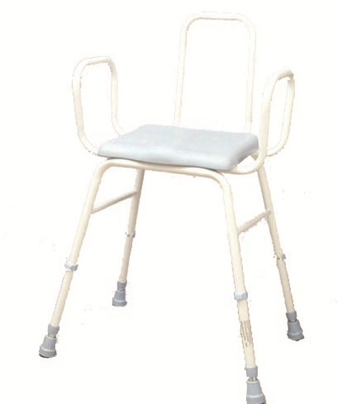 NRS Healthcare Polyurethane Perching Stool with Armrests and Backrest