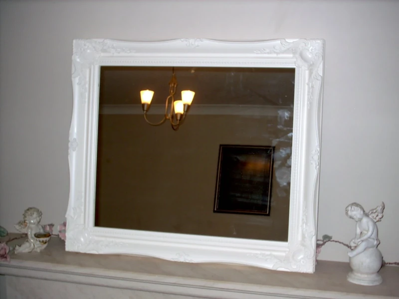 Shabby Chic Mirrors Gloss White Shabby Chic Antique Style MIRROR-26" X 30" Overall Size (65cm X 75cm) -TV Show Supplier, 76 x 66,829117970-3