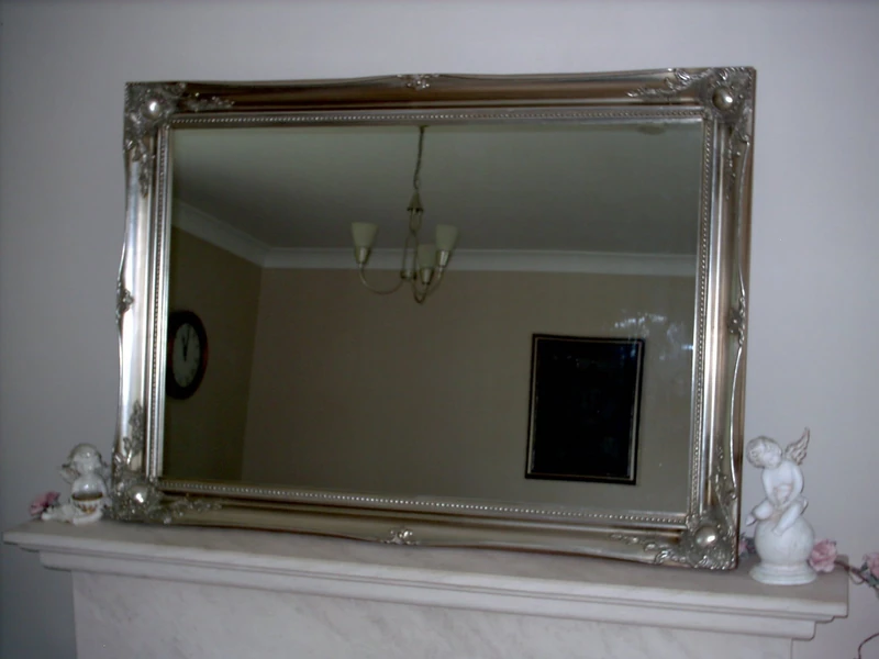 FRAMES BY POST FRENCH SILVER LARGE SHABBY CHIC ANTIQUE STYLE MIRROR - 24" x 34" OVERALL SIZE (60cm X 85cm)