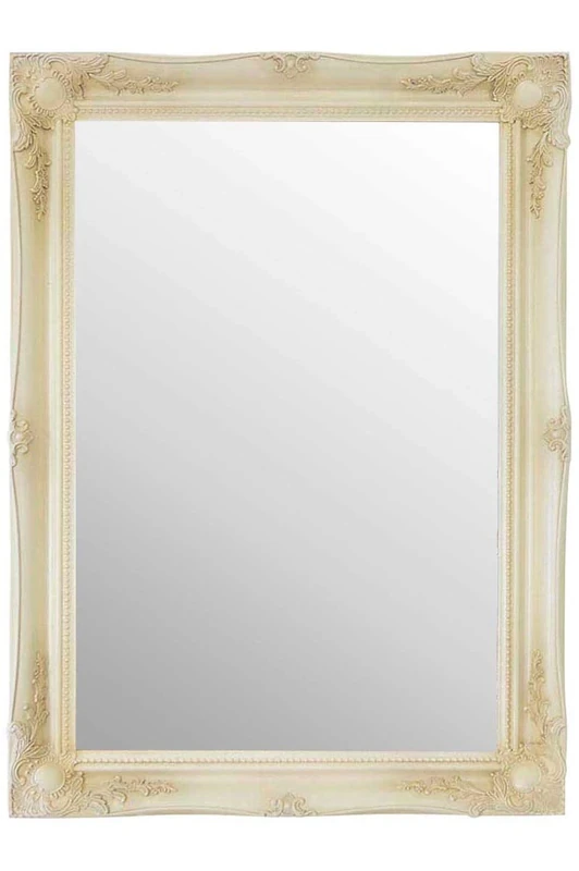 Mirror Ivory Large Shabby Chic Antique Style 26" X 36" Overall Size (65cm X 90cm)