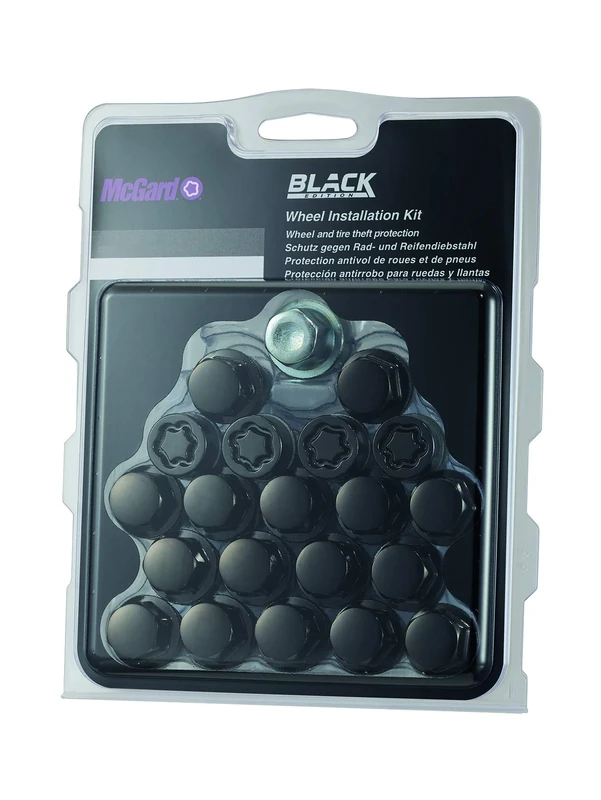 68044SUB Wheel Installation Kit Black (contains 16 black lug bolts, 4 wheel lock bolts SUB and 1 key) M14 x 1,5, radius seat R14, shaft length 35,4 mm, Overall length 67,6 mm, Hex size 17mm, Key diameter 25,8 mm