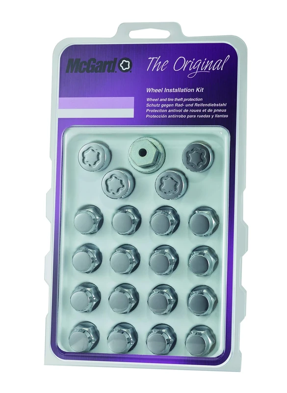 84557SU Wheel Installation Kit Chrome (contains 16 chrome lug nuts, 4 wheel lock nuts SU and 1 key) M12 x 1,5, cone seat, total length 36,8 mm, Hex size 19mm, Key diameter 27,7 mm