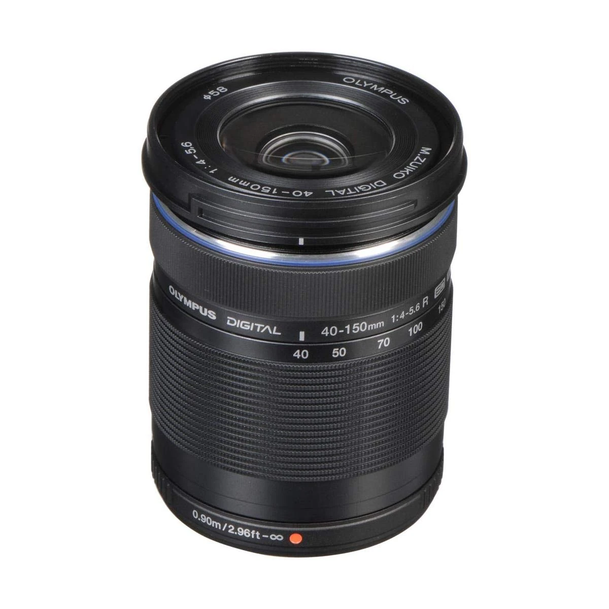 Olympus M. ED 40-150mm f:4.0-5.6 R Zoom lens (black) for Olympus and Panasonic micro 4/3 cameras.