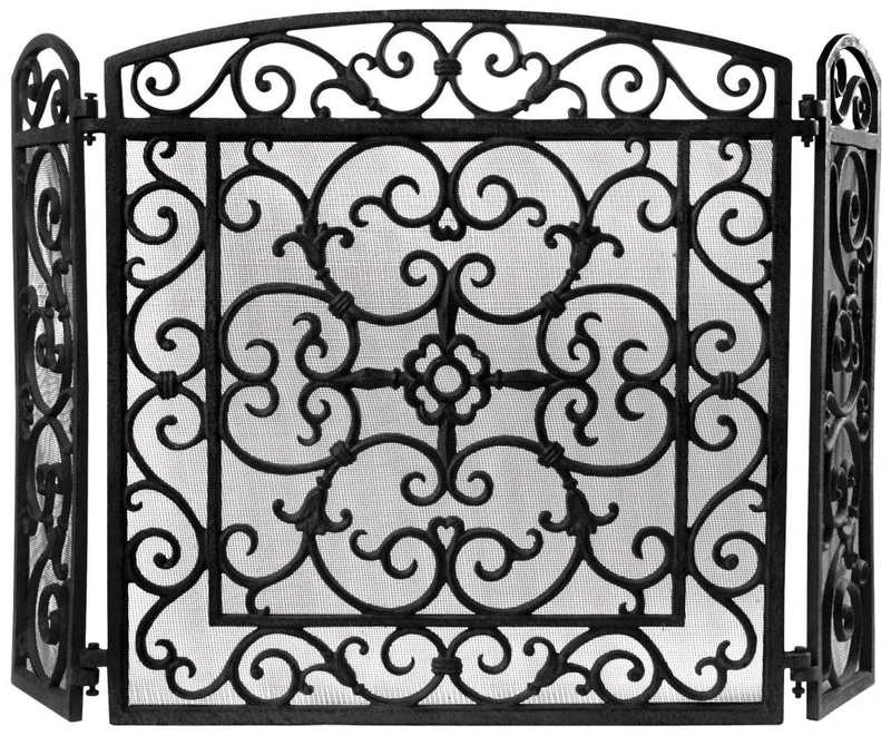Esschert Ff27B 61 x 59 x 21cm Cast-Iron Fire Place Screen - Black
