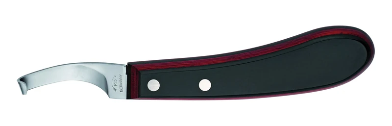 F.DICK Champion Curved Hoof Knife (Offset Right-Short Narrow, Handle Plywood, Carbon Steel, Blade: 65 mm) 62462100 - Image 1