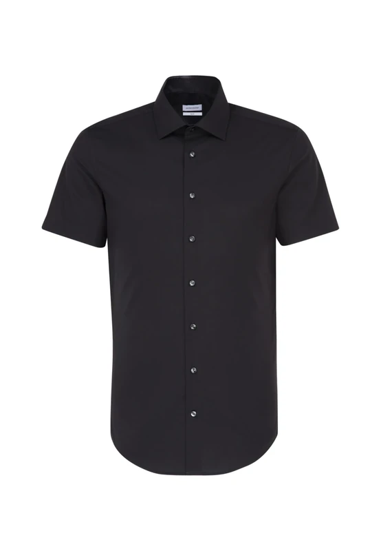 Seidensticker men's business shirt - shaped fit - non-iron - Kent collar - short sleeves - 100% cotton - Image 1