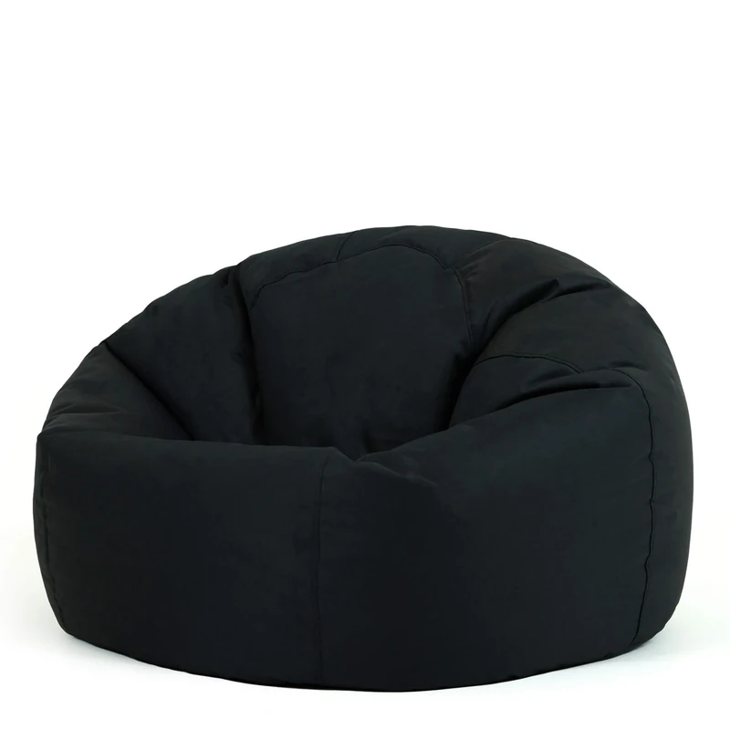 Bean Bag Bazaar Kingston Gaming Beanbag, Black, Water Resistant Fabric, Large Bean Bag for Indoor and Outdoor Use with Filling Included, Floor Chair, Gaming, Bedroom, Living Room, Garden