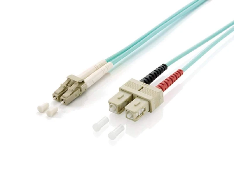 Equip Fiber Optic Patch Cable LC->SC 50/125mμ 20.00m Multimode Duplex Turquoise Polybag