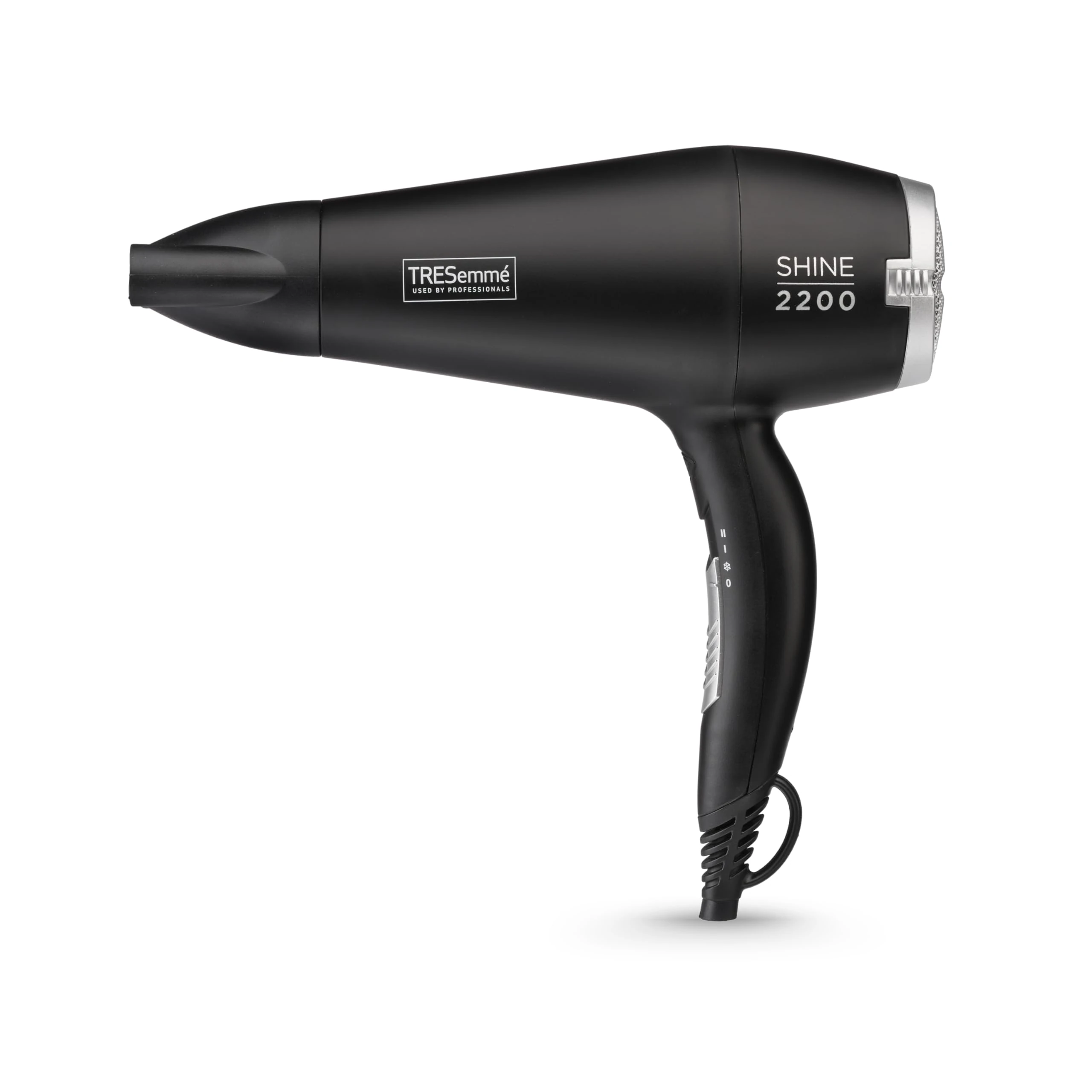 TRESemme Smooth & Shine Hair Dryer - Powerful 2200W Blow Dryer, Anti-Frizz Technology, Lightweight Fast Drying, 3 Temperature Settings, Black, 5542DU