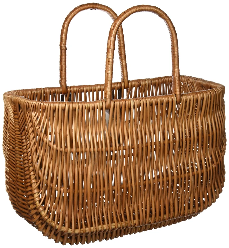 Basil Frame Mount Wicker Basket, Natural Brown - 42x20x26 cm
