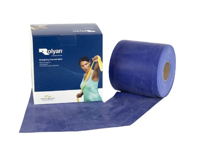 Rolyan Energising Exercise Bands , Ideal Resistance Tool for Upper and Lower Extremity Exercises to Tone Muscles and Increase Flexibility, Supports Physical Therapy, Latex Free, Blue, Extra Heavy, 50m