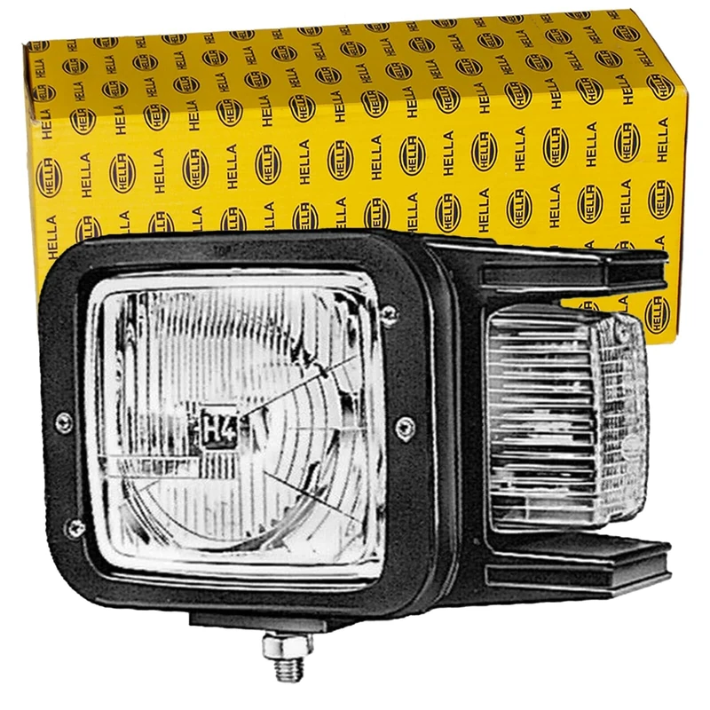 HELLA 1EA 007 108-021 Halogen-Headlight - 24/12V - Reference number: 10 - mounting - Lens Colour: Yellow - Plug: Blade Terminal - Right Front