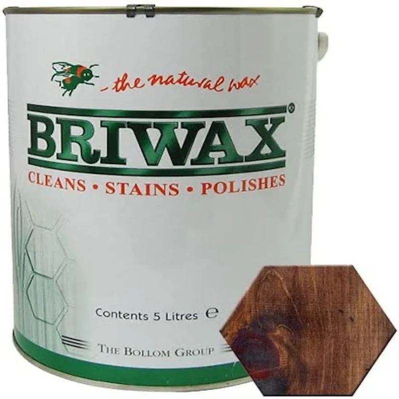 Briwax Original Walnut 5ltr -Multi-Shade Wood Wax Polish | Ideal for Furniture Restoration & DIY Wood Projects